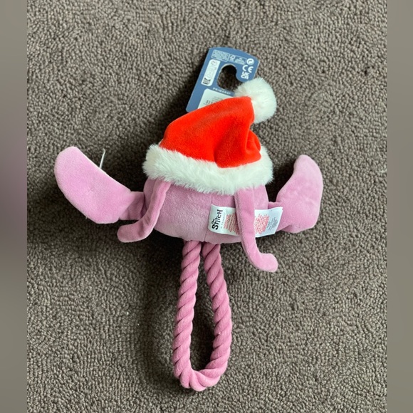 Disney Stitch Angel Santa Hat Rope Dog Toy - Picture 2 of 2